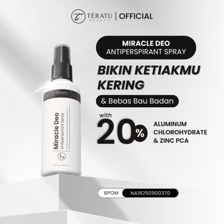 TERATU BEAUTY Miracle Deo Antiperspirant Spray 20% Aluminum Chloride (Sangat Efektif Mencegah Keringat Berlebih, Hyperhidrosis, dan Bau Ketiak)