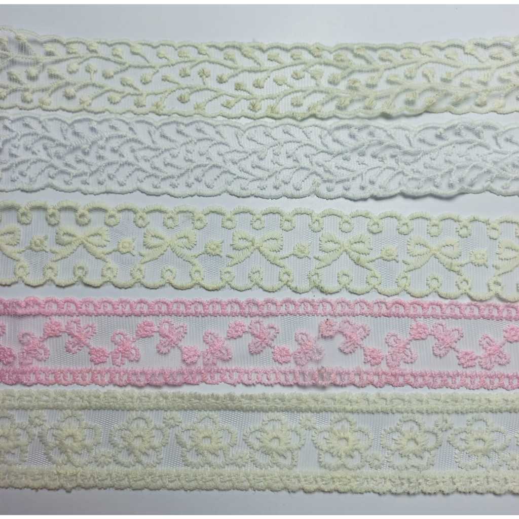 FLOWER ROOT RIBBON LACE PER 5 YARDS 4CM WIDTH