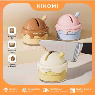 Alat Pengasah Pisau & Gunting Dapur Imut Mini Portable Anti Slip Knife Sharpener Multifungsi - KK