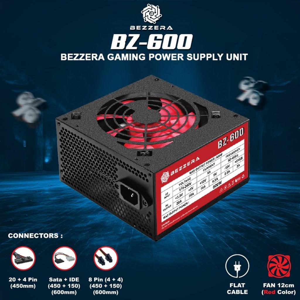 Bezzera BZ-600 600Watt Gaming Power Supply Flat Cable