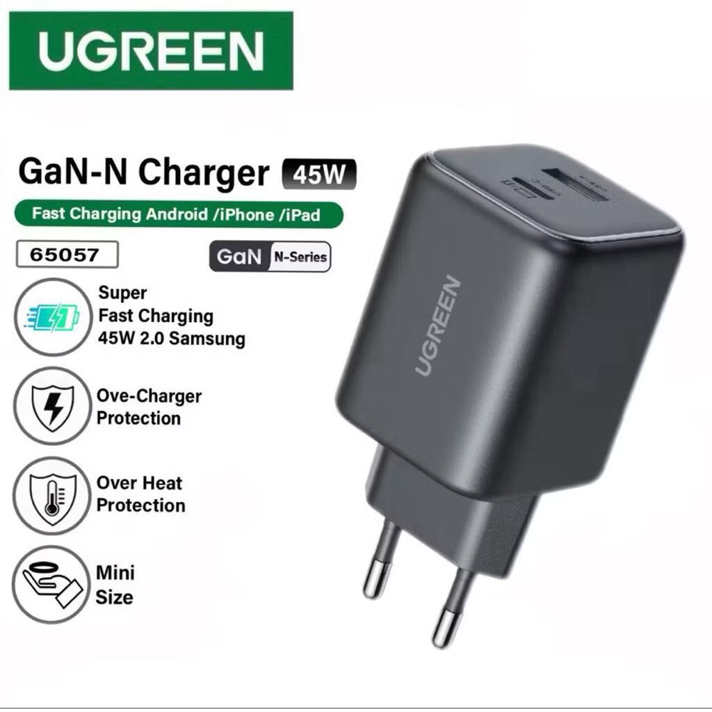 UGREEN - UGREEN DUAL PORT N GAN 45W CHARGER SHELL