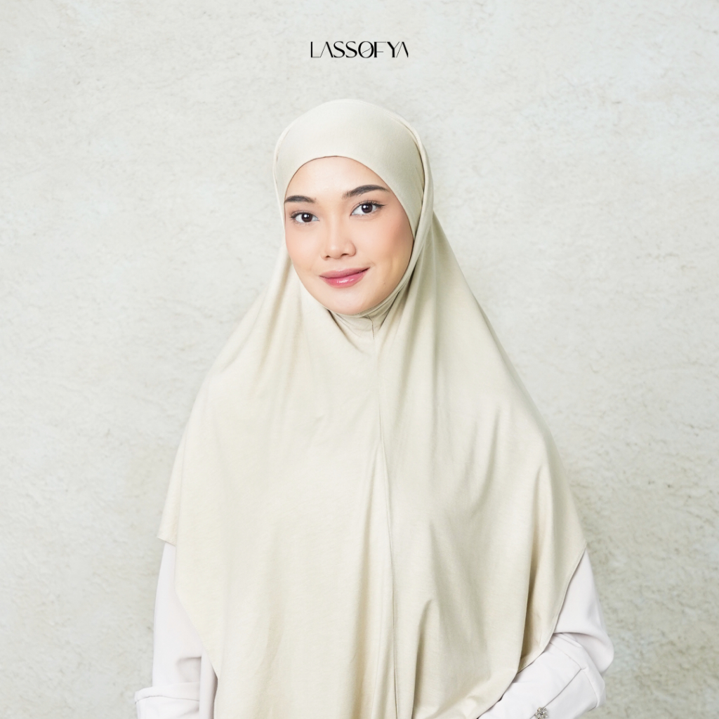 KATUN Lassofaya - Hijab Daily Syri Muslimah Cotton Hijab - สีเบจ