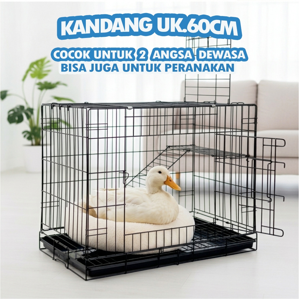 DUCK CAGE UK.60 - ฟรี LADDER RACK, NAME TAG, TRAY - UK.48 X 30 X 38, สามารถพับได้