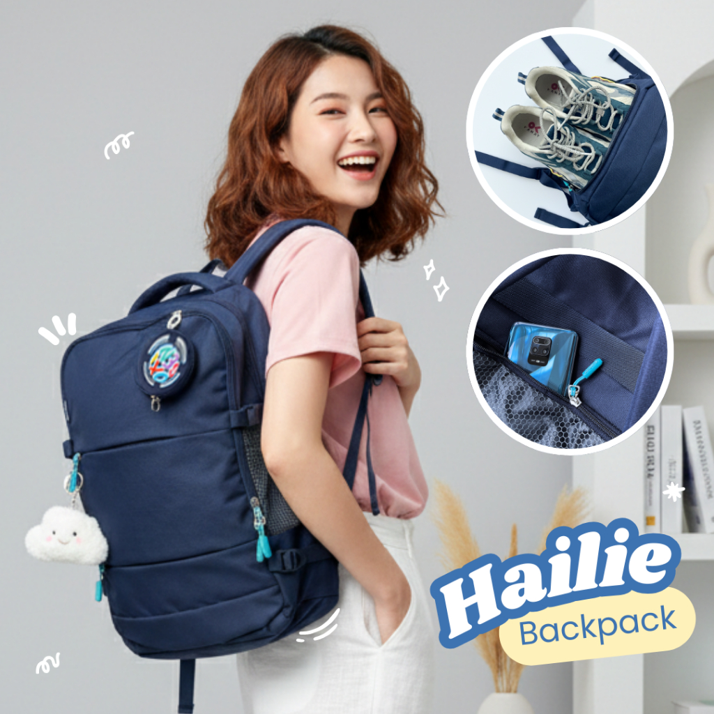 กระเป๋าเป้สะพายหลังแล็ปท็อปโพลีเอสเตอร์ผู้หญิง Oxigen Hailie