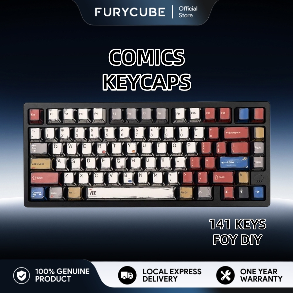 ZIFRIEND Comics Keycaps 141 คีย์ Dye Sublimation Cherry Profile PBT ชุดสําหรับ DIY คีย์บอร์ด Keycap