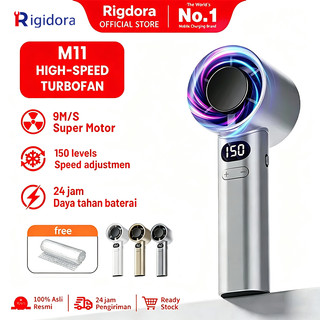 Rigidora Kipas Angin Mini Portable High-speed Mini Kipas Tangan 16500RPM Kipas Strong Wind 100 Gear Wind Digital Display Adjustable