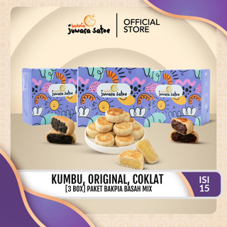 JUWARA SATOE [ 3 Box ] Paket Bakpia Basah Mix Isi 15 (Original, Kumbu, Coklat) - Oleh Oleh Khas Jogja