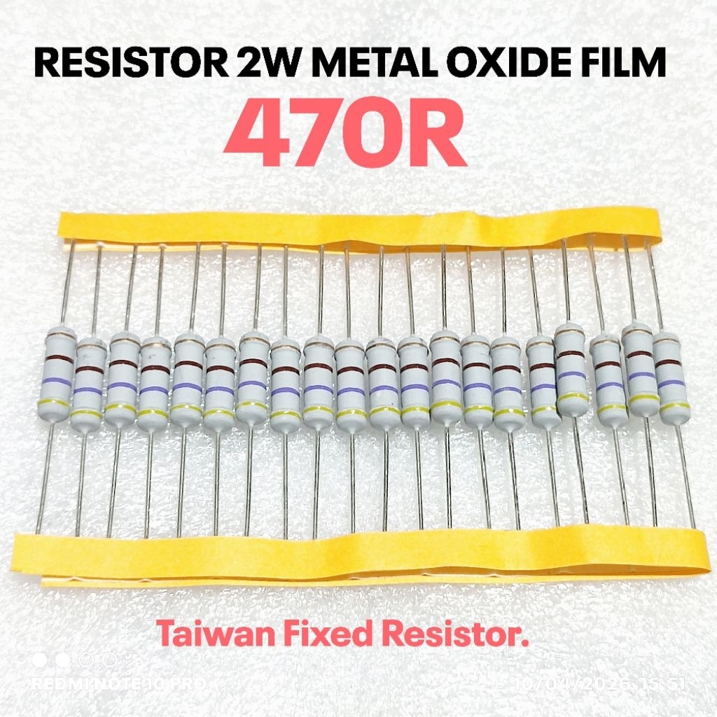 (5 ชิ้น) 2W 2WATT 470R 470 OHM CF 5% ROHS TAIWAN RESISTOR