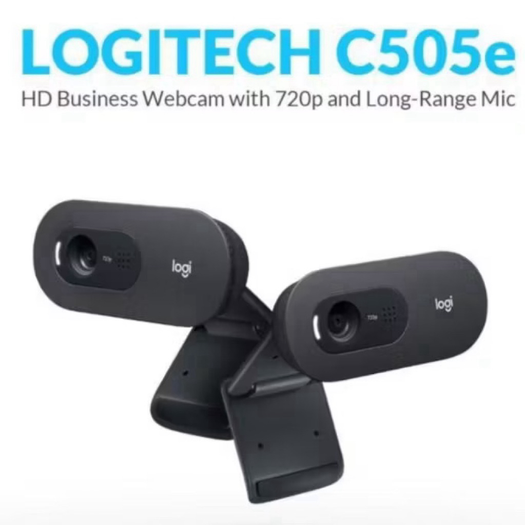 Logitech C505e เว็บแคม HD 720p สำหรับธุรกิจ 30fps ไมโครโฟนตัดเสียงรบกวน USB-A