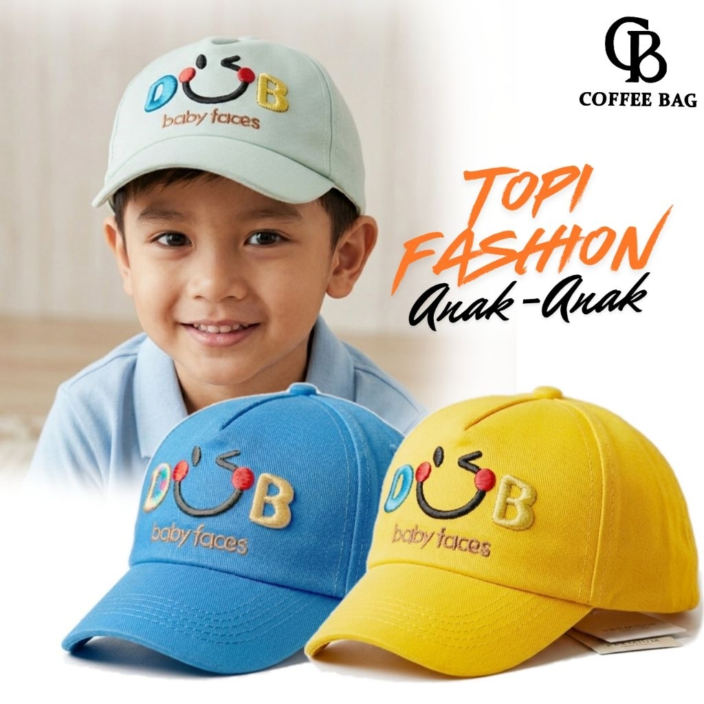 [CB] Boys & Girls ปัก Smile Baby Faces Cotton Premium Hats - หมวกเด็กน่ารัก-BX-2/BX-22/BX-8/BX-10