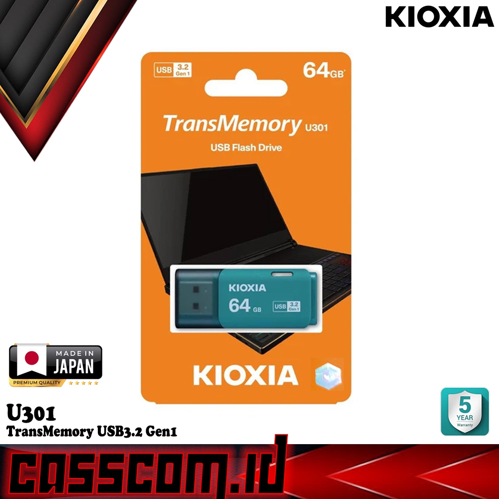 KIOXIA USB 3.2 FD 64GB U301 แฟลชไดรฟ์การรับประกันอย่างเป็นทางการดั้งเดิม