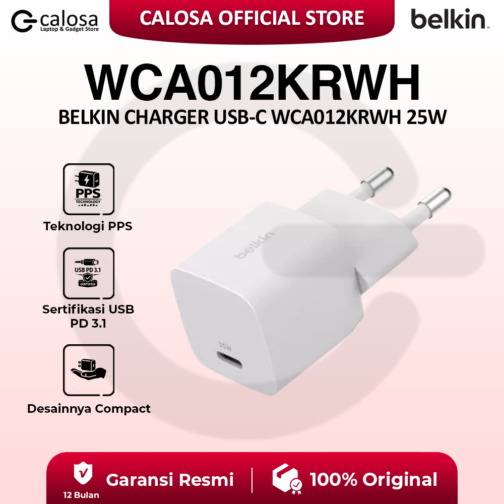 Belkin Charger USB C WCA012KRWH 25W 25 วัตต์ Wall Charger พร้อม PPS Dynamic Power