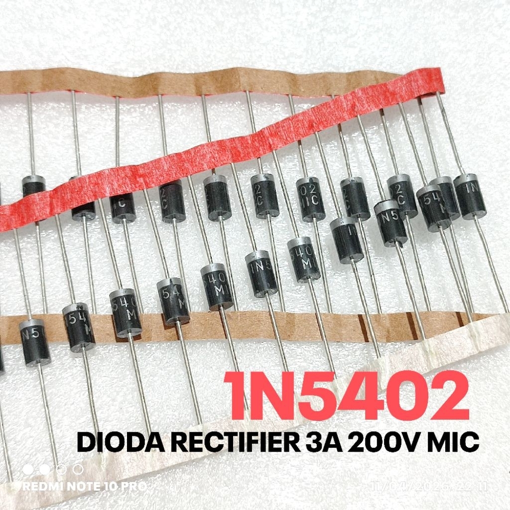 (5 ชิ้น) 3A DIEDE 1N5402 1N 5402 RECIFER DIODE IN5402 IN 5402 200V ORIGINAL MIC ROLL