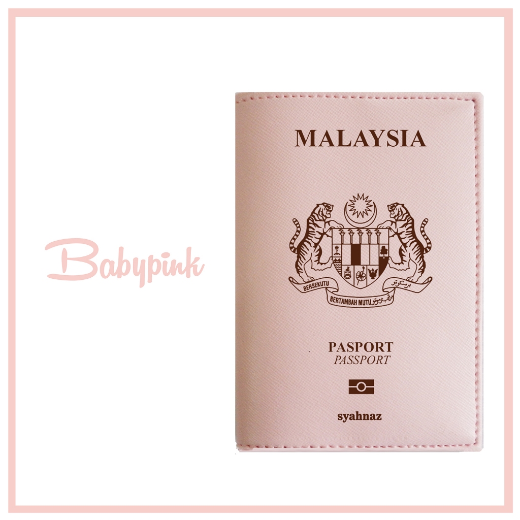 CUSTOM PASSPORT MALAYSIA CASE COVER PASSPORT PASSPORT HOLDER LEATHER สีดํา