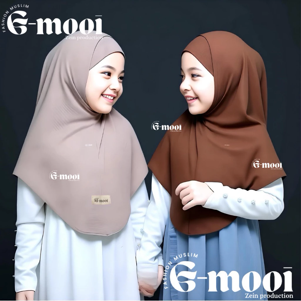 G-MOOI ฮิญาบสําเร็จรูปสําหรับเด็ก bergo ZEEVA เด็กรายวันที่ไม่ใช่แพด อายุ 0-10 ปี ฮิญาบเด็ก ผ้าโพกศีรษะเด็ก