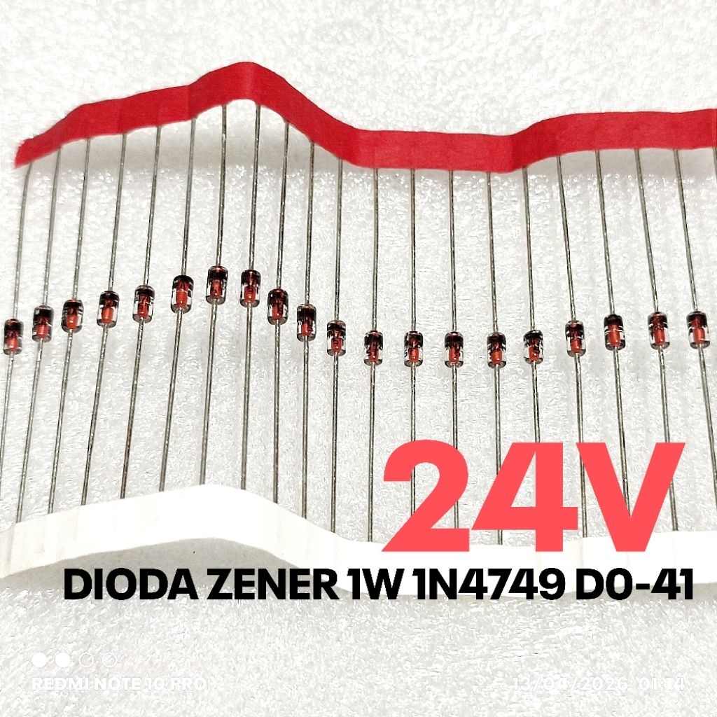 (10 ชิ้น) DIODE ZENER 1W 1 W 24V 24 V DIODE 1N4749A 1N 4749 IN4749A IN 4749 D0-41 ST