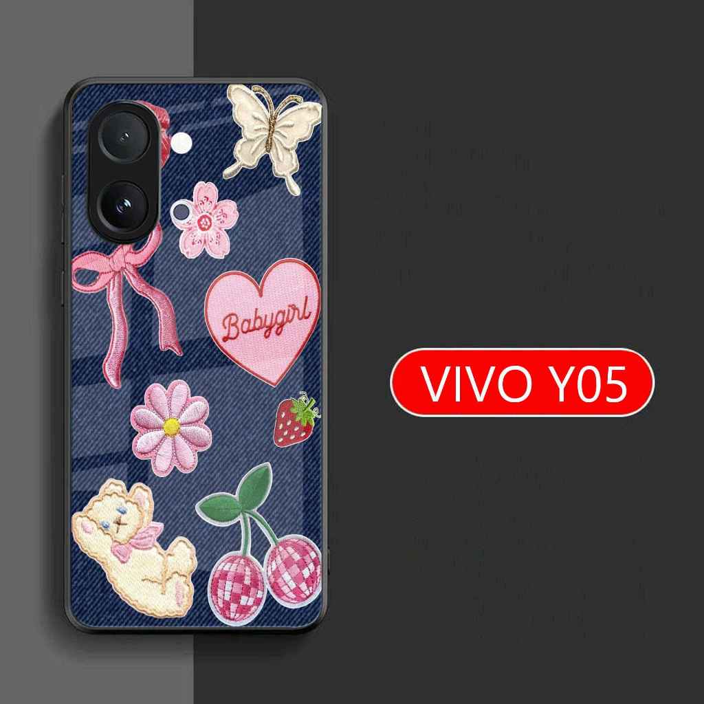 NEW VIVO Y05 Shiny Glass Softcase - Y05 HP Casing - NEWEST VIVO Y05 Hanpdhone Protector - Y05 Case -