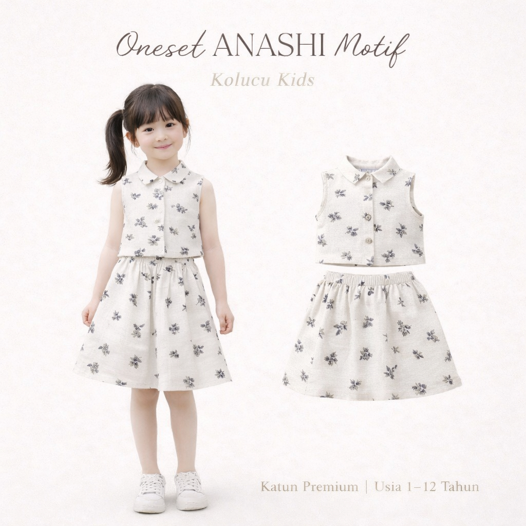 KATUNKIDS ANASHI ONESET GIRLS SUITS GIRLS TOP และ BOTTOM COTTON ONESET GIRLS GOING OUT CLOTHES COOL 