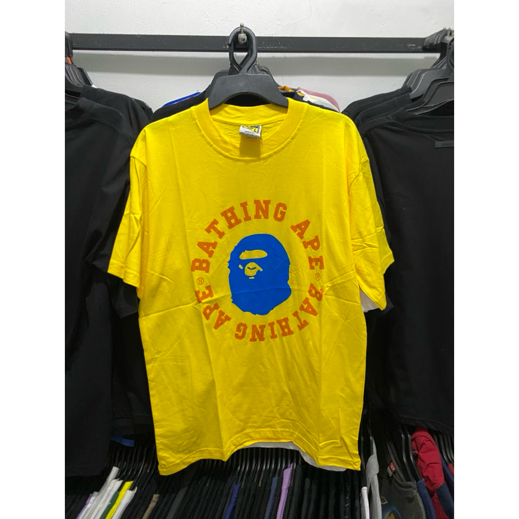 เสื้อยืด Bape L สีเหลือง มือสอง