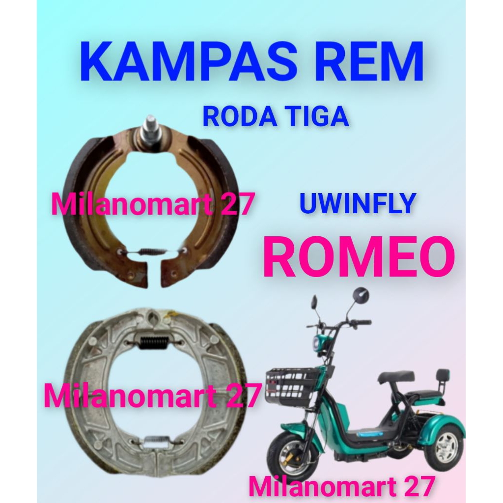 Uwinfly romeo ผ้าเบรครถจักรยานไฟฟ้าสามล้อ uwinfly romeo ผ้าเบรคจักรยานไฟฟ้า 3 ล้อ