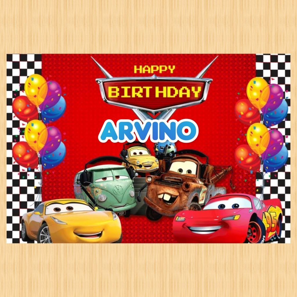แบนเนอร์ CARS MCQUEEN แบนเนอร์วันเกิดเด็ก พื้นหลัง CARS MCQUEEN ฉากวันเกิดเด็กแบบกําหนดเอง ตกแต่งปาร