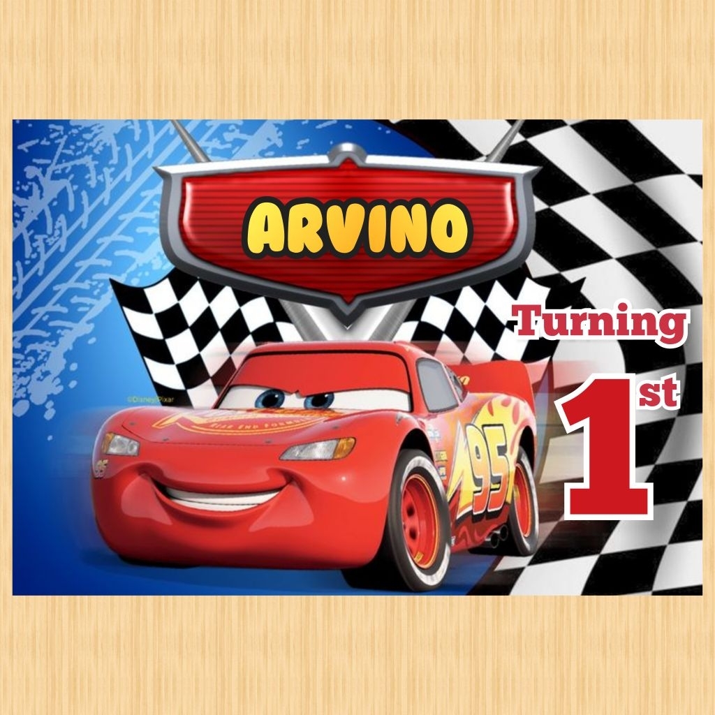 แบนเนอร์ CARS MCQUEEN แบนเนอร์วันเกิดเด็ก พื้นหลัง CARS MCQUEEN ฉากวันเกิดเด็กแบบกําหนดเอง ตกแต่งปาร