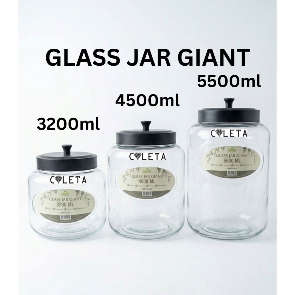 (แถมบับเบิ้ลแรป) GIANT GLASS JAR // PICKLE JAR // CRACKER // GIANT GLASS JAR 5.5 Lt / 4.5 Lt / 3.2Lt
