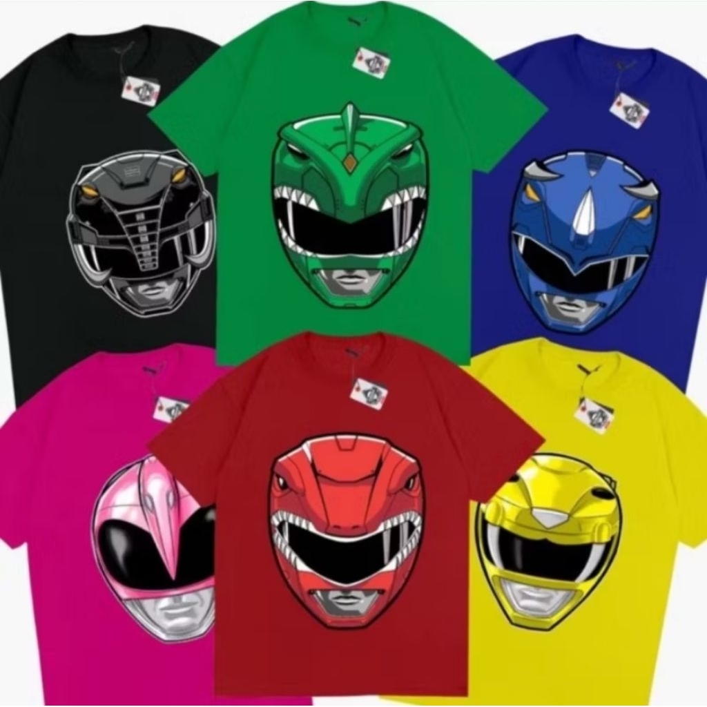 เสื้อยืด Power Rangers สําหรับผู้ใหญ่และเด็ก เสื้อยืด Mighty Morphin Power Rangers ใหม่ต้นฉบับ