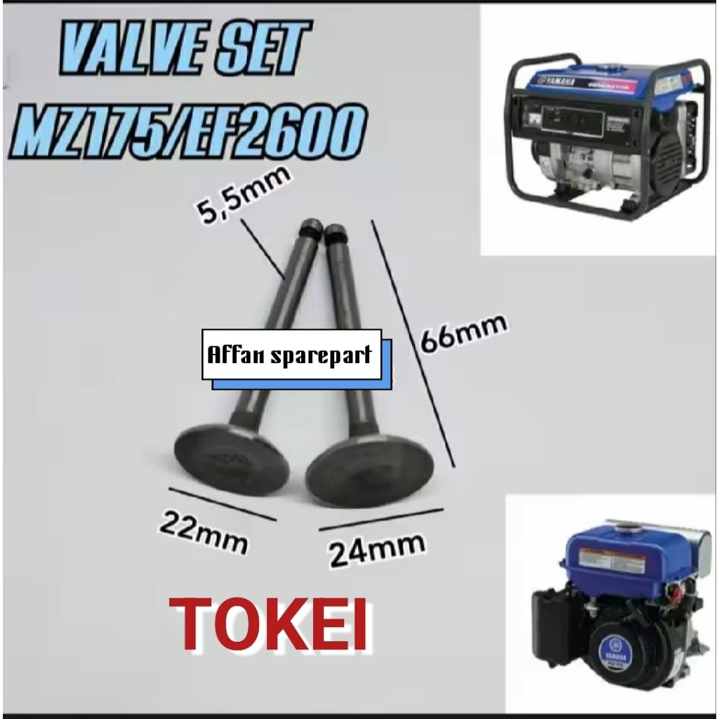 MESIN MZ 175 IN & EX FIRE VALVE + น้ํามันสําหรับ YAMAHA ENGINE TYPE MZ 175 (5.5 PK) TOKEI