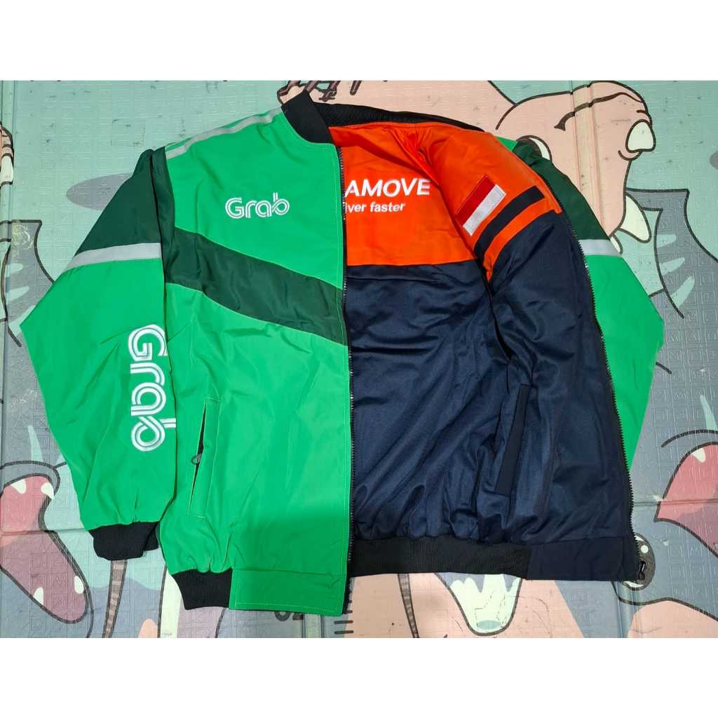 LALAMOVE HALF BLACK REVERSIBLE GRAB JACKET รุ่น COOL 6 กระเป๋า PICT จริง