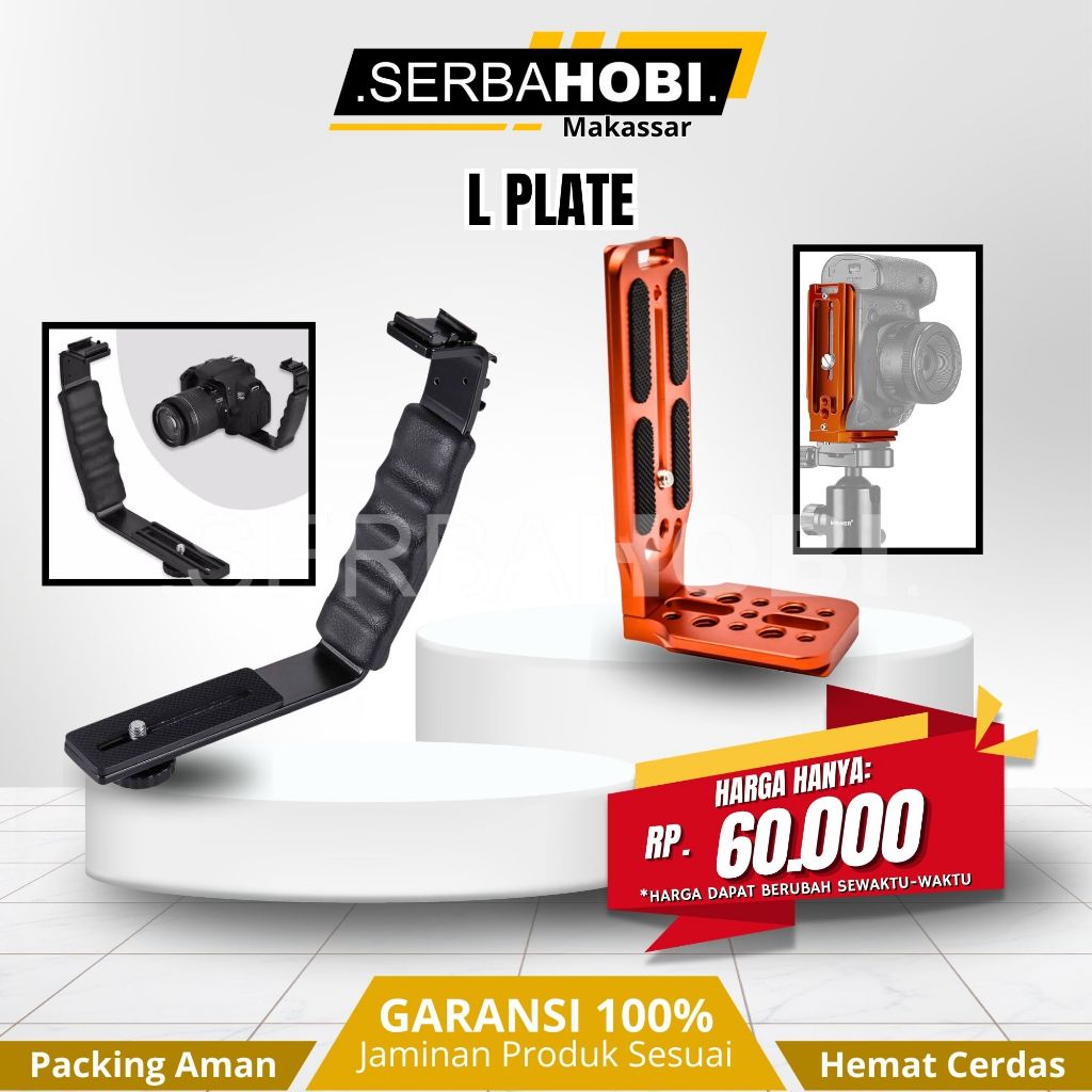 L PLATE - L PLATE UNIVERSAL - L Bracket Grip HandHeld พร้อม 2 ช่อง