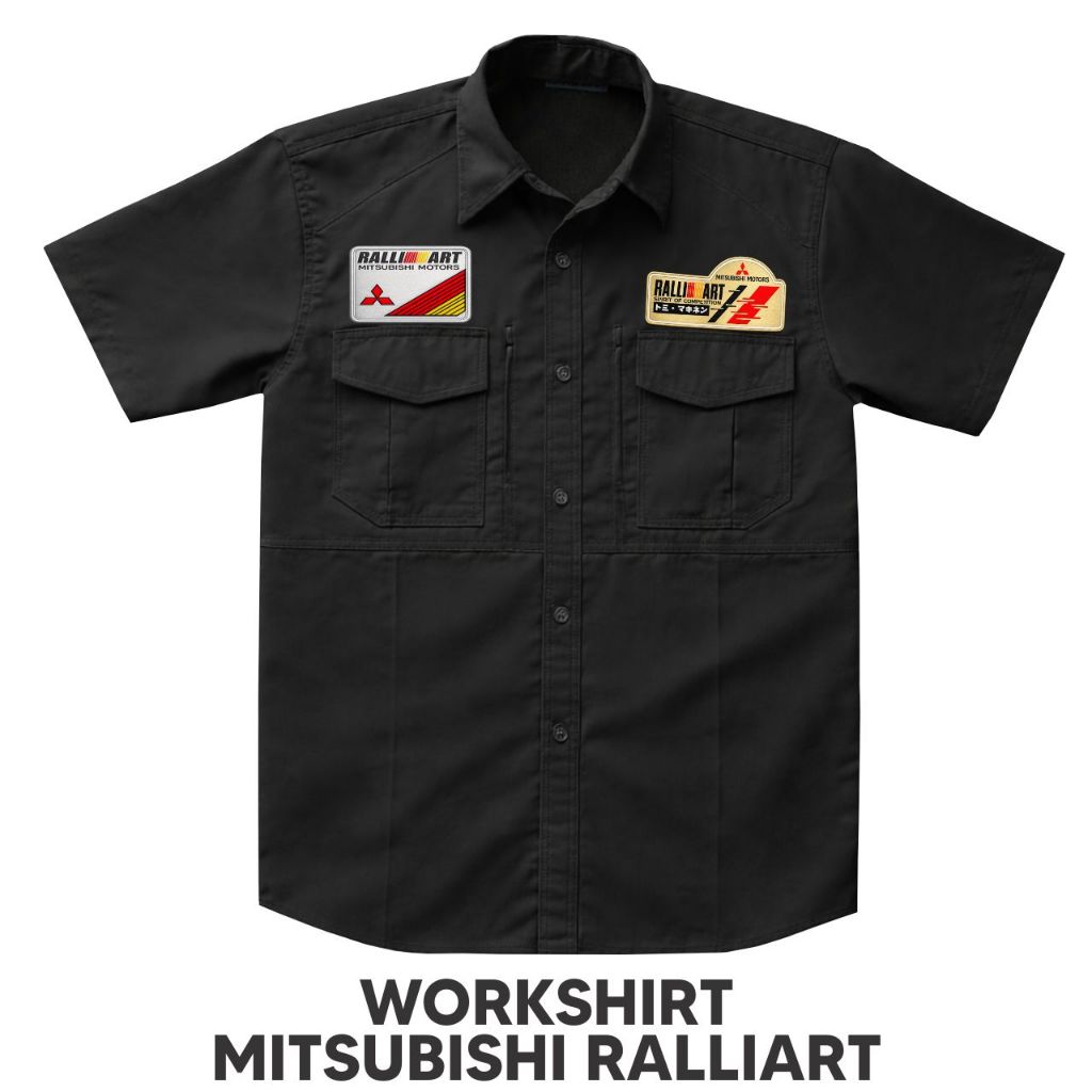 KEMEJA เสื้อยืดทํางาน Mitsubishi Ralliart | เสื้อ Mitsubishi Ralliart | เสื้อทํางานยานยนต์วินเทจ | เสื้อวินเทจรถยนต์