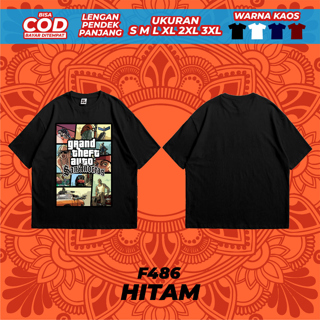 GTA SAN ANDREAS TSHIRT ผ้า DISTRO สวมใส่สบาย