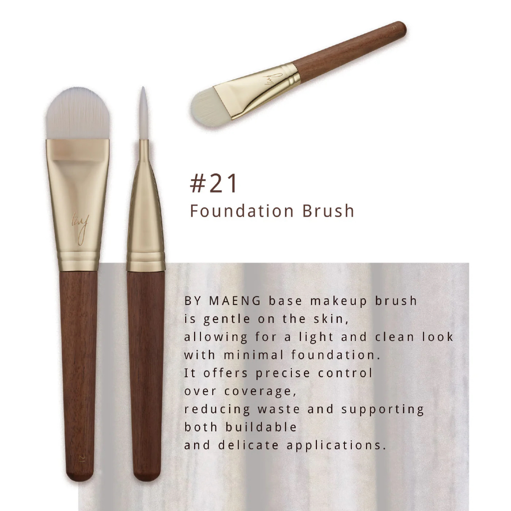 By Maeng 21 Foundation Brush | บางแบน ผลดี | แปรงรองพื้นแบบแบนครึ่งวงกลม