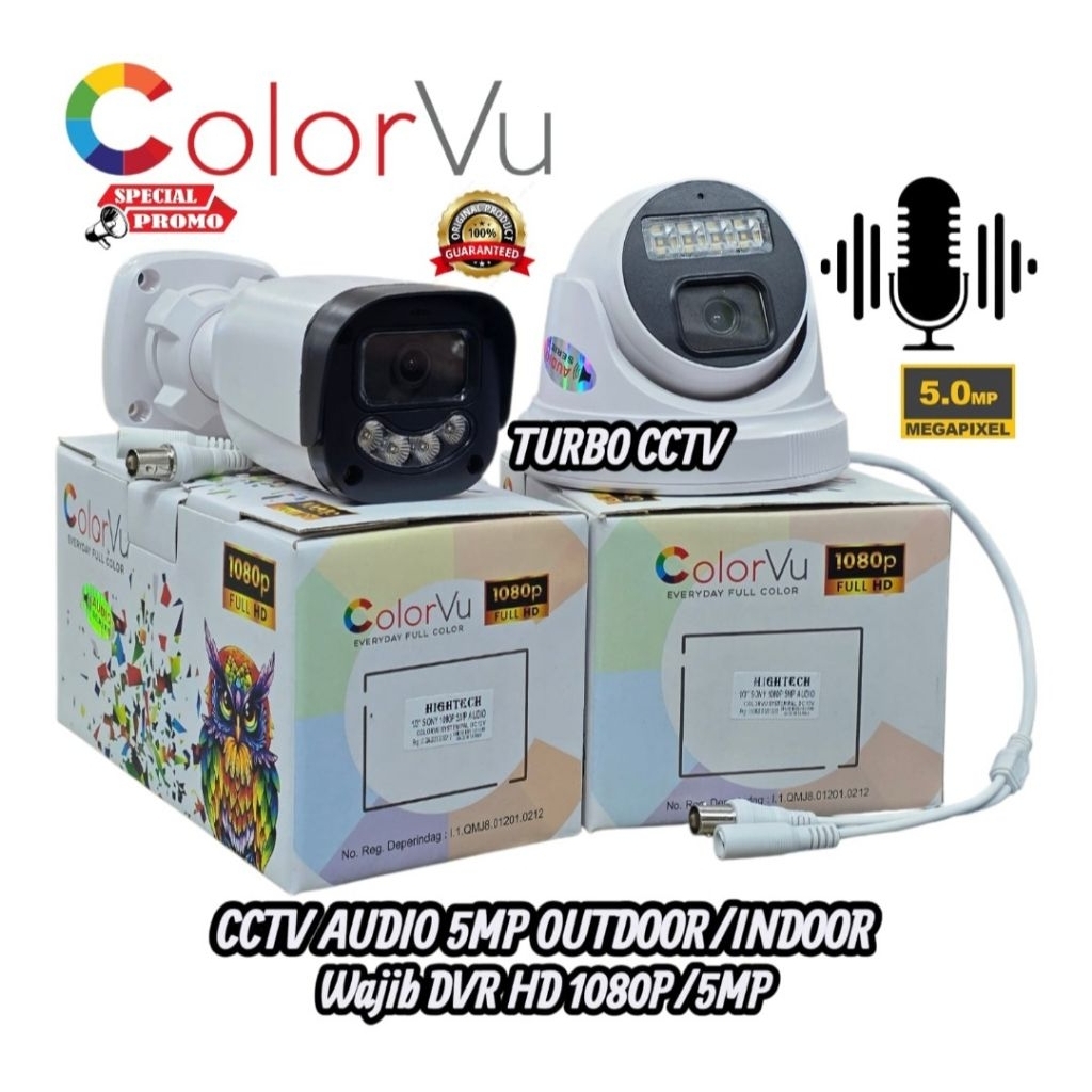 กล้องวงจรปิดอะนาล็อกกลางแจ้งเสียง 5mp, กล้องวงจรปิด ColorVu ทั้งกลางวันและกลางคืน