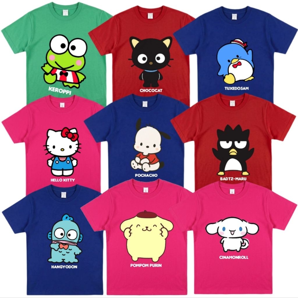 SANRIO สกา|เสื้อผ้าเด็กผู้หญิงตุ๊กตา ซานริโอ การเปลี่ยนแปลง สําหรับอายุ 2-13 ปี ผ้าฝ้ายพรีเมี่ยม