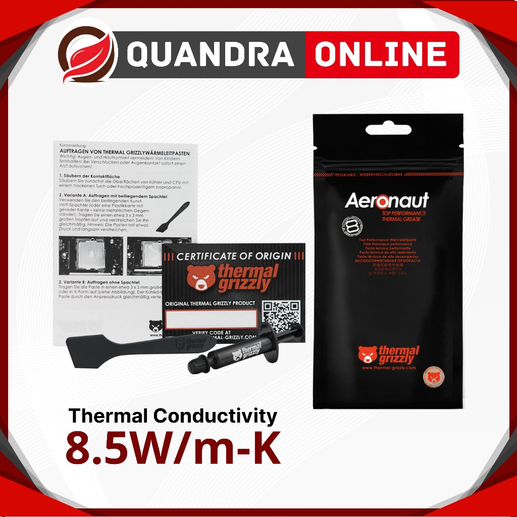 Thermal Grizzly Aeronaut 1 Gram Thermal Paste - Original Germany Thermal Cooling Paste
