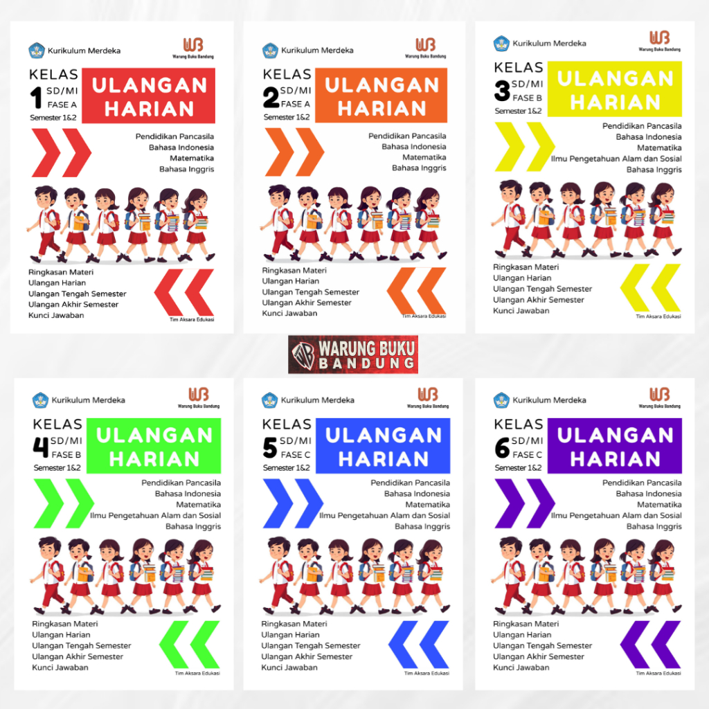 ELEMENTARY SCHOOL DAILY TEST BOOK TEMESTER 1 & 2 INDEPENDENT CURRICUM - BANDUNG BOOK STORE