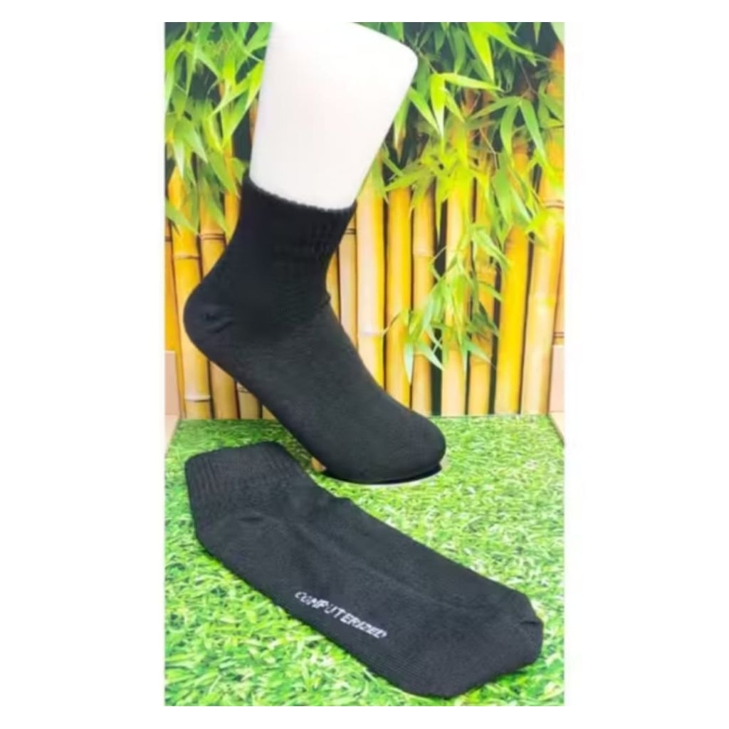 การก่อสร้าง (3 PASANH) BLACK SCHOOL SOCKS SPORT 3/4 ELEMENTARY-JUNIOR HIGH-SECURITY GRADE QUALITY NO