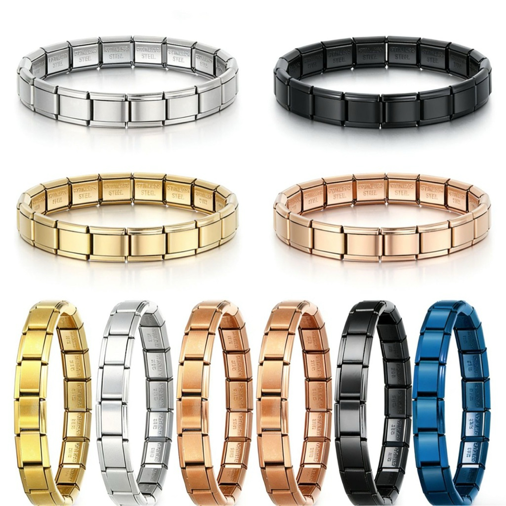 Vintage Italian STAINLESS STEEL ANTI-Rust UNISEX BRACELET / Italian Vintage CHARM CUSTOM BRACELET