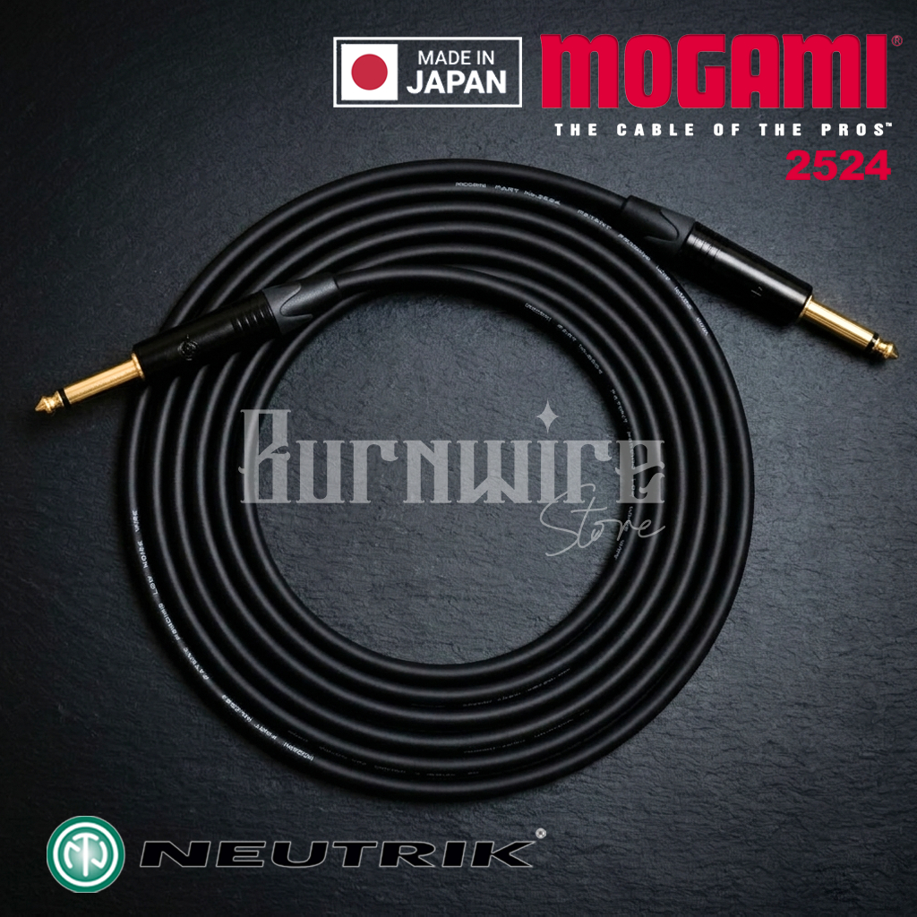 สายเครื่องมือ Mogami 2524 NEUTRIK NP2X-B (1/4" TS Straight)