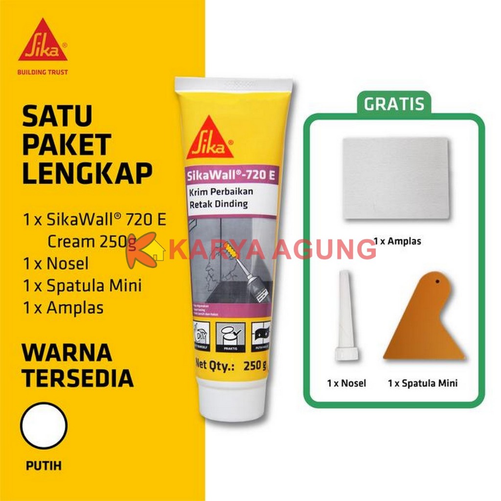 SikaWall 720E 250g SIKA Cracked Wall Repair Cream / Repair Cream 250gr Tube / Instant Putty Toothpas