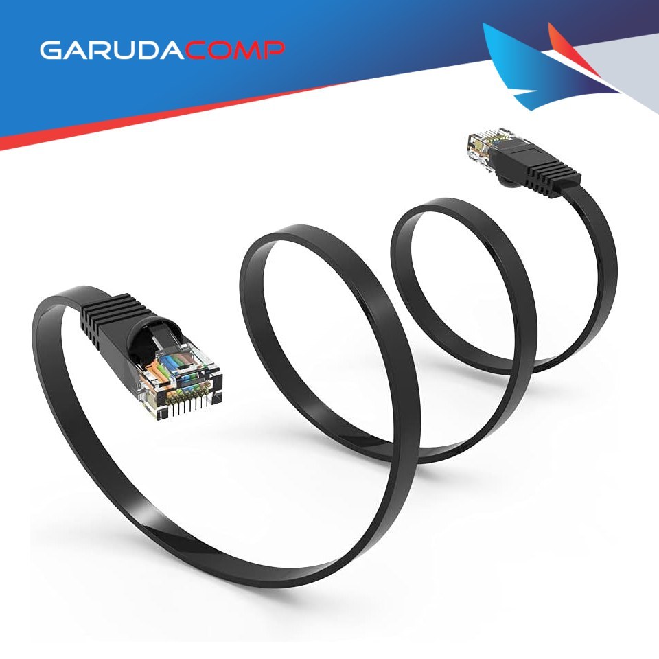 HP Flat LAN Cable Cat 6 2 เมตร Gigabit Copper LAN Flat Cable Cat 6 DHC-CAT6-FLAT 2m