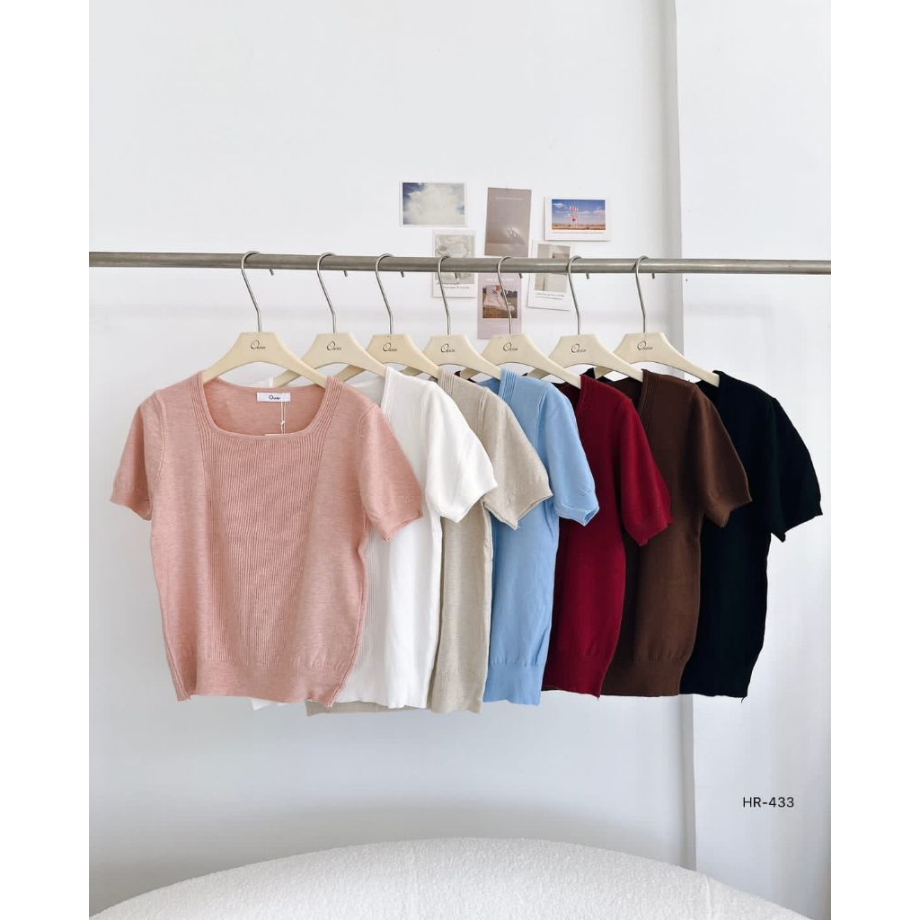 ON-HR433 KNIT OUNIE BANGKOK | เสื้อยืด KNIT สําหรับผู้หญิงนําเข้า