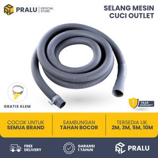 PRALU Selang Pembuangan Air Mesin Cuci Selang Outlet Washing Machine Hose 2 Meter 3 Meter 5 Meter 10 Meter