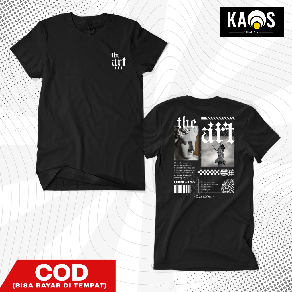 Distro เสื้อยืดสําหรับผู้ชายและผู้หญิง Streetwear Aesthetic Sculpture