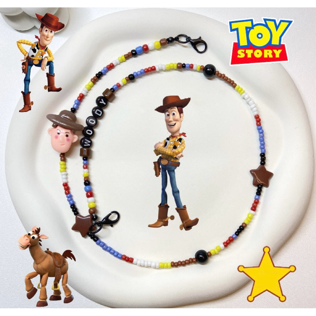 สายคล้องแมสเด็ก Toy Story Woody Beaded | สายรัดแว่นตา Woody Toy Story สําหรับเด็ก/ผู้ใหญ่