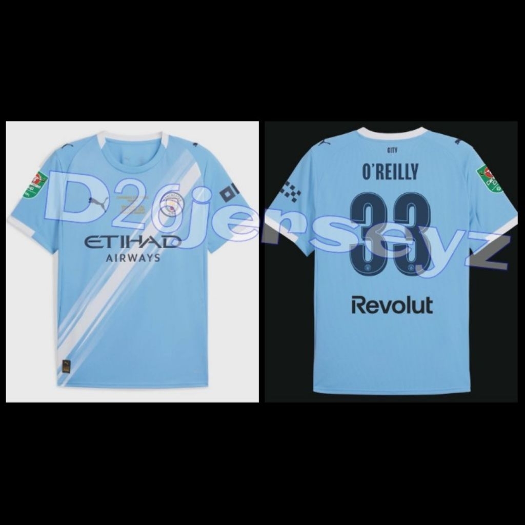 เสื้อแมนน์. CitTiyY_ Home Final CarabaOo Cup 2026 + ชื่อพิมพ์ OREILLY 33 / กําหนดเองตามที่คุณชอบ Fon