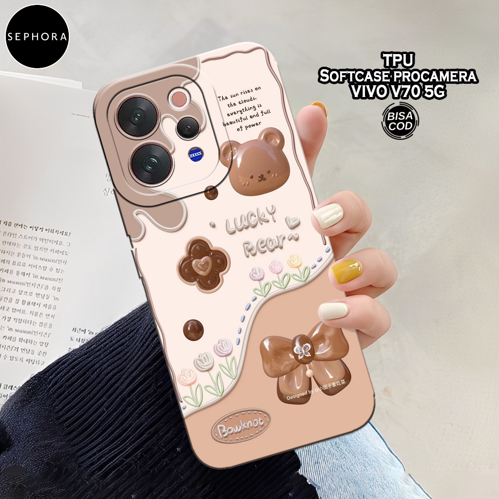 HP เคส VIVO V70 5G 2026 ใหม่ล่าสุด - เคสแฟชั่นหมีน่ารัก - เคส VIVO V70 5G 2026 Softcase - เคสกล้อง P