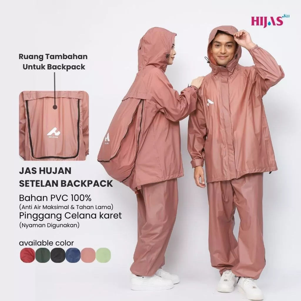 เสื้อกันฝน Hijasku ชุดกันฝน PVC หนาสำหรับชายหญิง